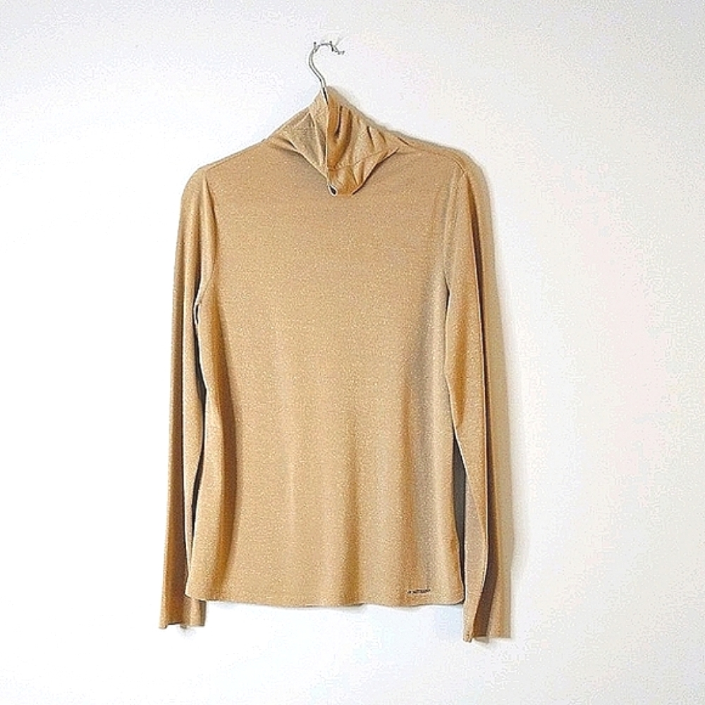 MICHAEL Michael Kors Metallic Gold Turtleneck Size L